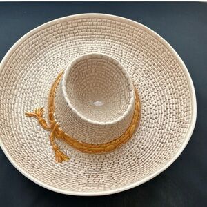 Vintage 1986 Whittier Pottery Chip & Dip Mexican Hat Bowl Handcrafted WPO 86